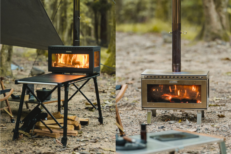   3面ガラスで火が踊る！調理もできる万能な多機能薪ストーブがロマン爆発！