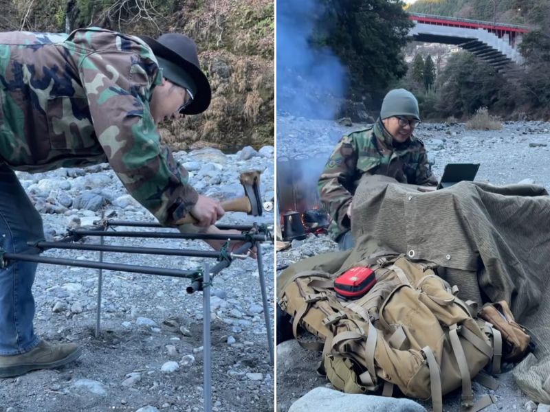   軍幕でこたつ!? 無骨派キャンパーが冬サイトを快適化した方法